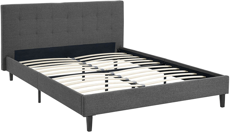 Olaia bed frame - Upholstered Charcoal grey - Double size image 1