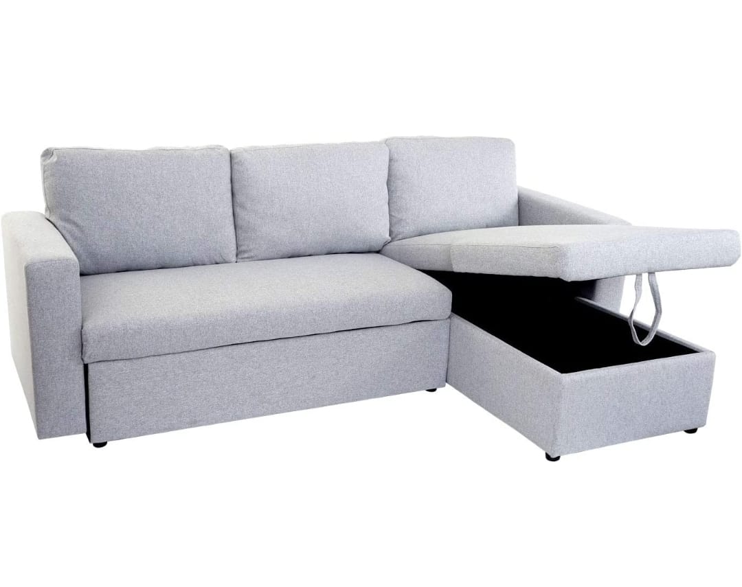 Austin Sectional Sofa Bed With Storage - Light Grey image 4