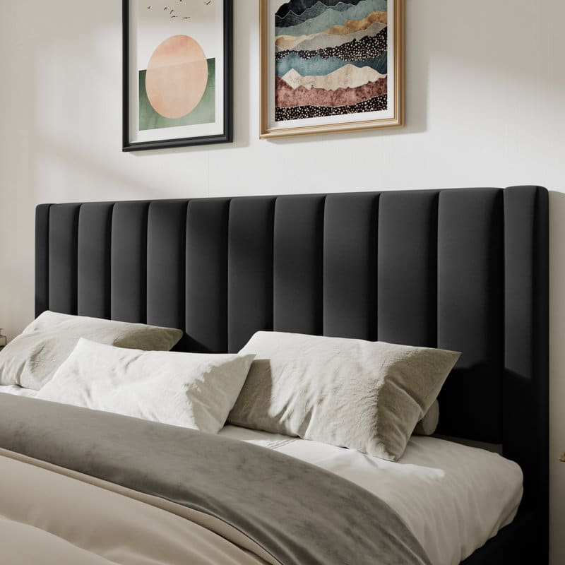 Chester - Grey Velvet Fabric Bed Frame image 2