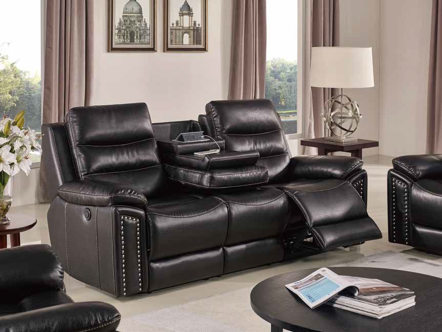 Jetson Reclining Sofa – Leather Air Code # G12 Grey image 1