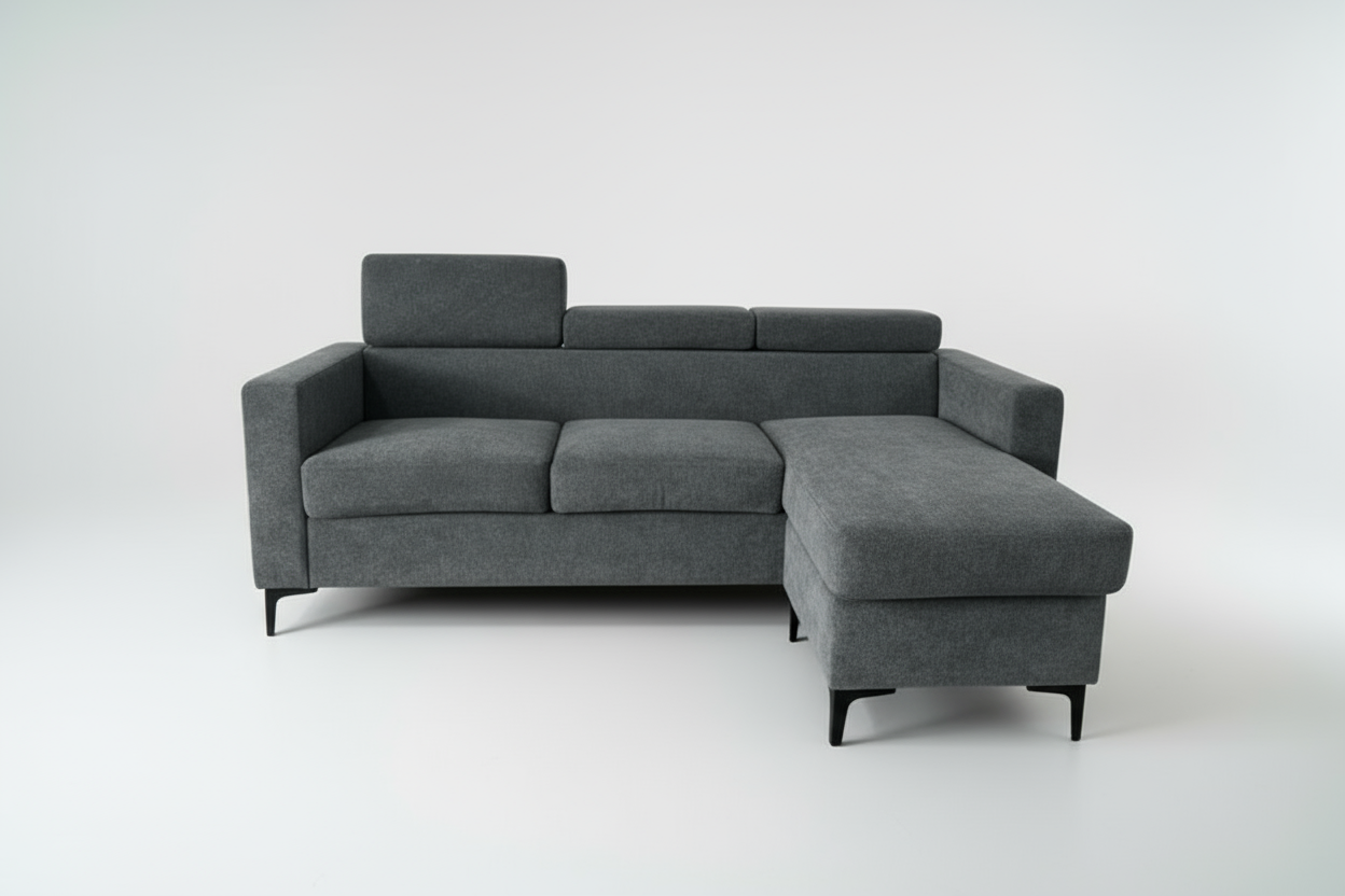 Kaylee sectional convertible to couch - Pepper Black