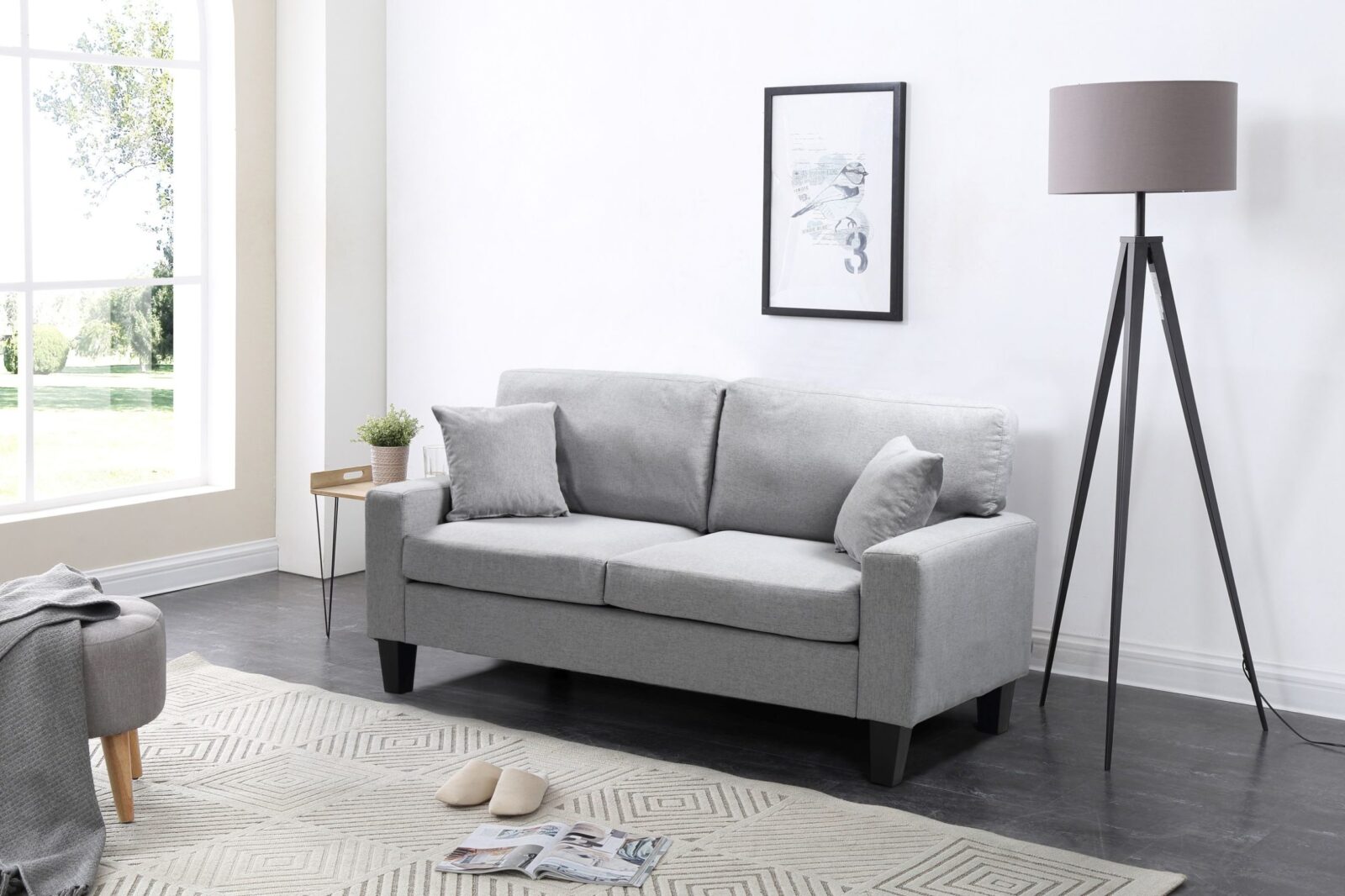 Zara Fabric Loveseat – Grey image 0