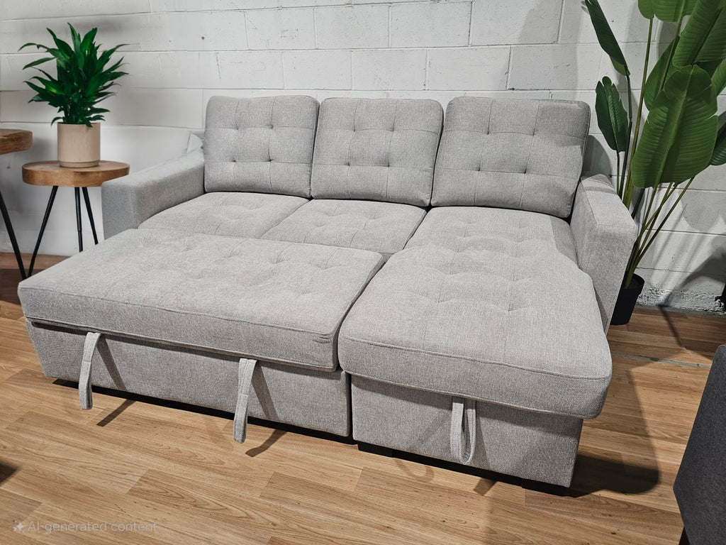 Roxy Sofa bed Sectional - Light Grey image 1