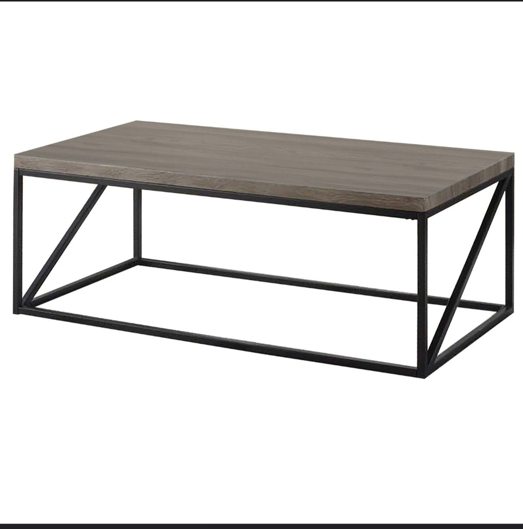 Wood and Metal Coffee Table with Open Frame Design image 1