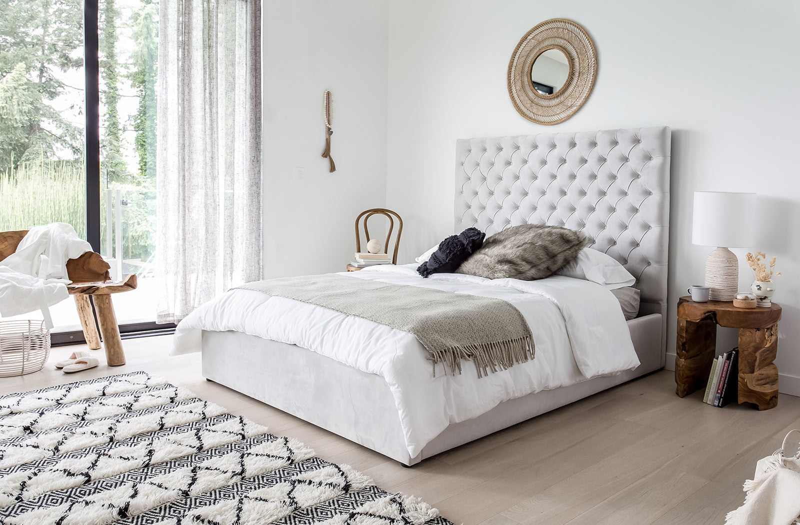 Crystal Upholstered Platform Bed Storage,Horizom Grey  #12 image 5