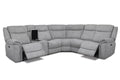 Ashford Luxe Corner Sectional in Tweed Ash Fabric with Console, Power Recliners, and Headrests image 0