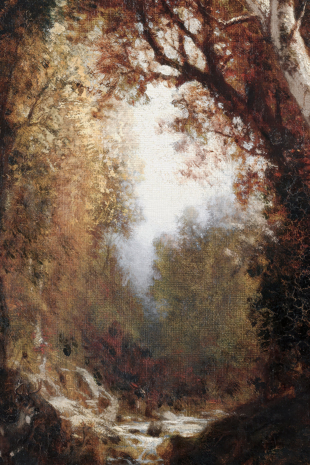 AUTUMN GLADE, Oeuvre sur toile étirée, encadré Vintage Argent