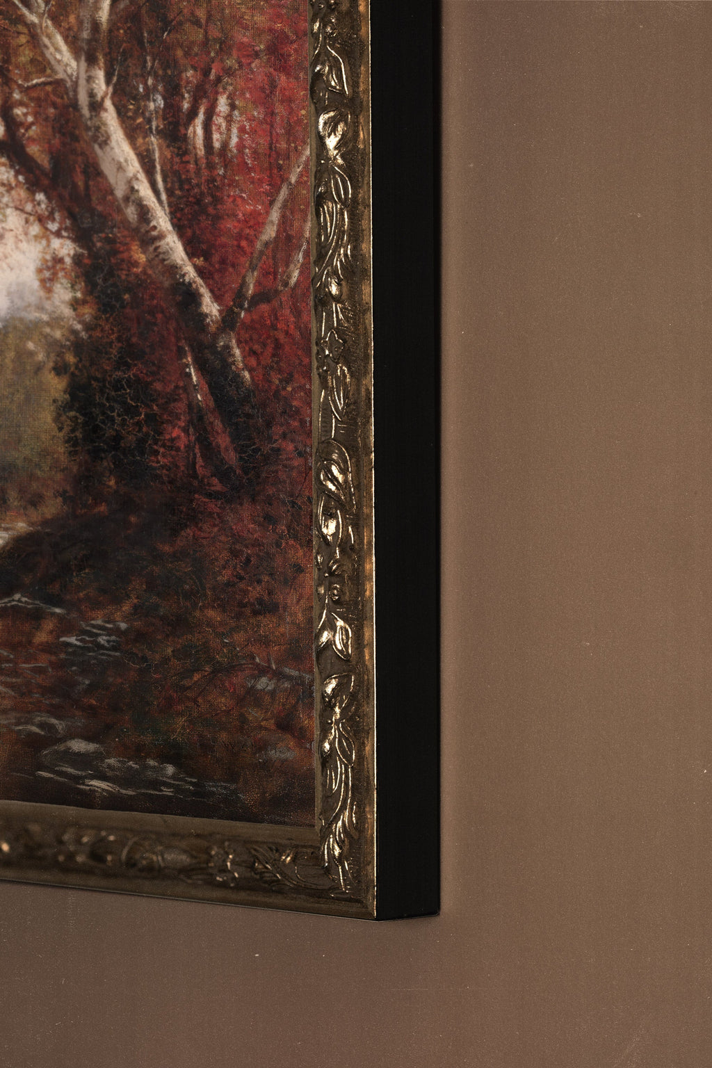 AUTUMN GLADE, Oeuvre sur toile étirée, encadré Vintage Argent