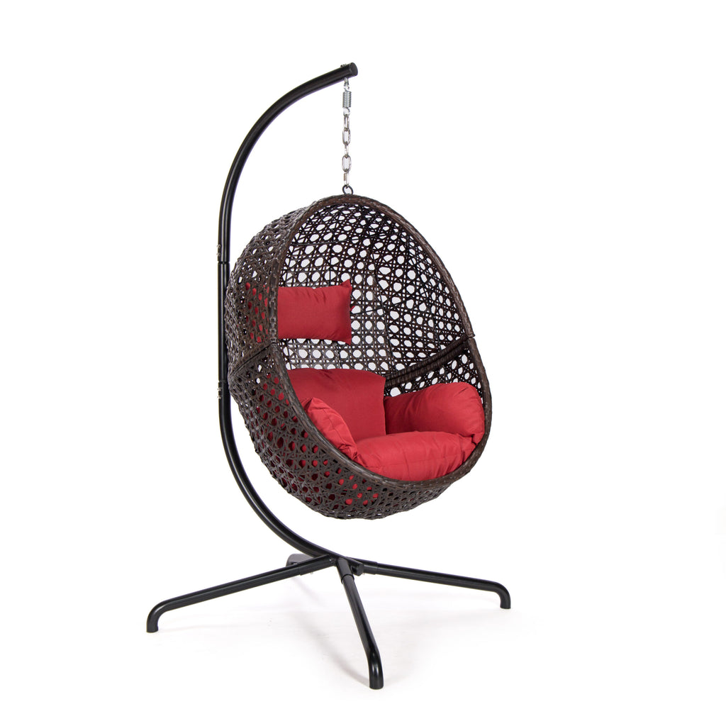 Single Folding Swing with Red Cushion image 0