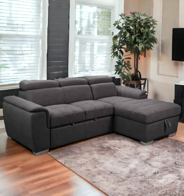 Spencer 3-Seater Sectional Sofa Bed with Adjustable Headrests and Storage image 0