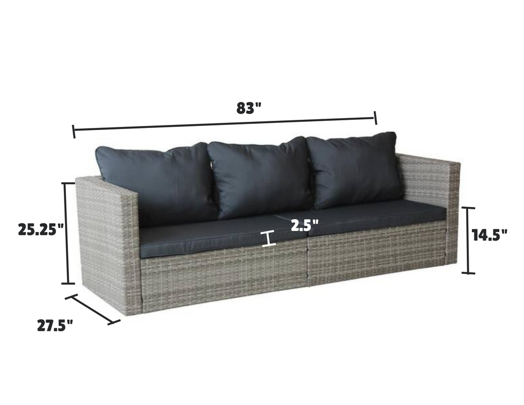 Outdoor Rattan Wicker Patio Sofa Set – Cushioned Sectional Garden Furniture Set for Balcony, Deck, or Backyard image 1