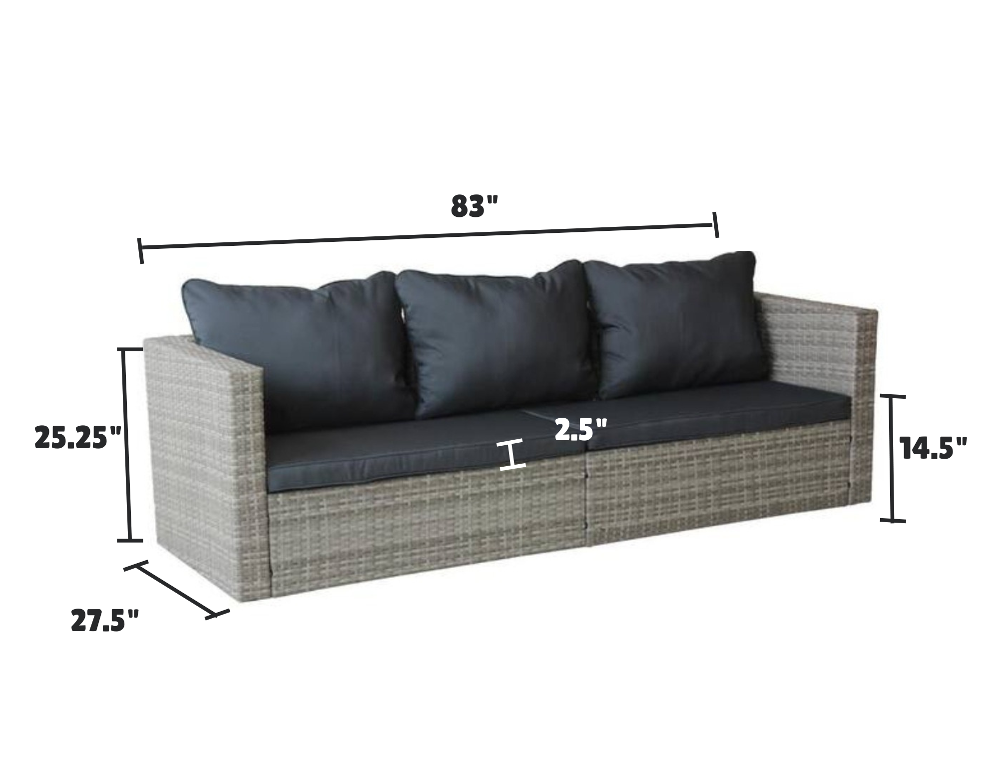 Outdoor Rattan Wicker Patio Sofa Set – Cushioned Sectional Garden Furniture Set for Balcony, Deck, or Backyard image 1