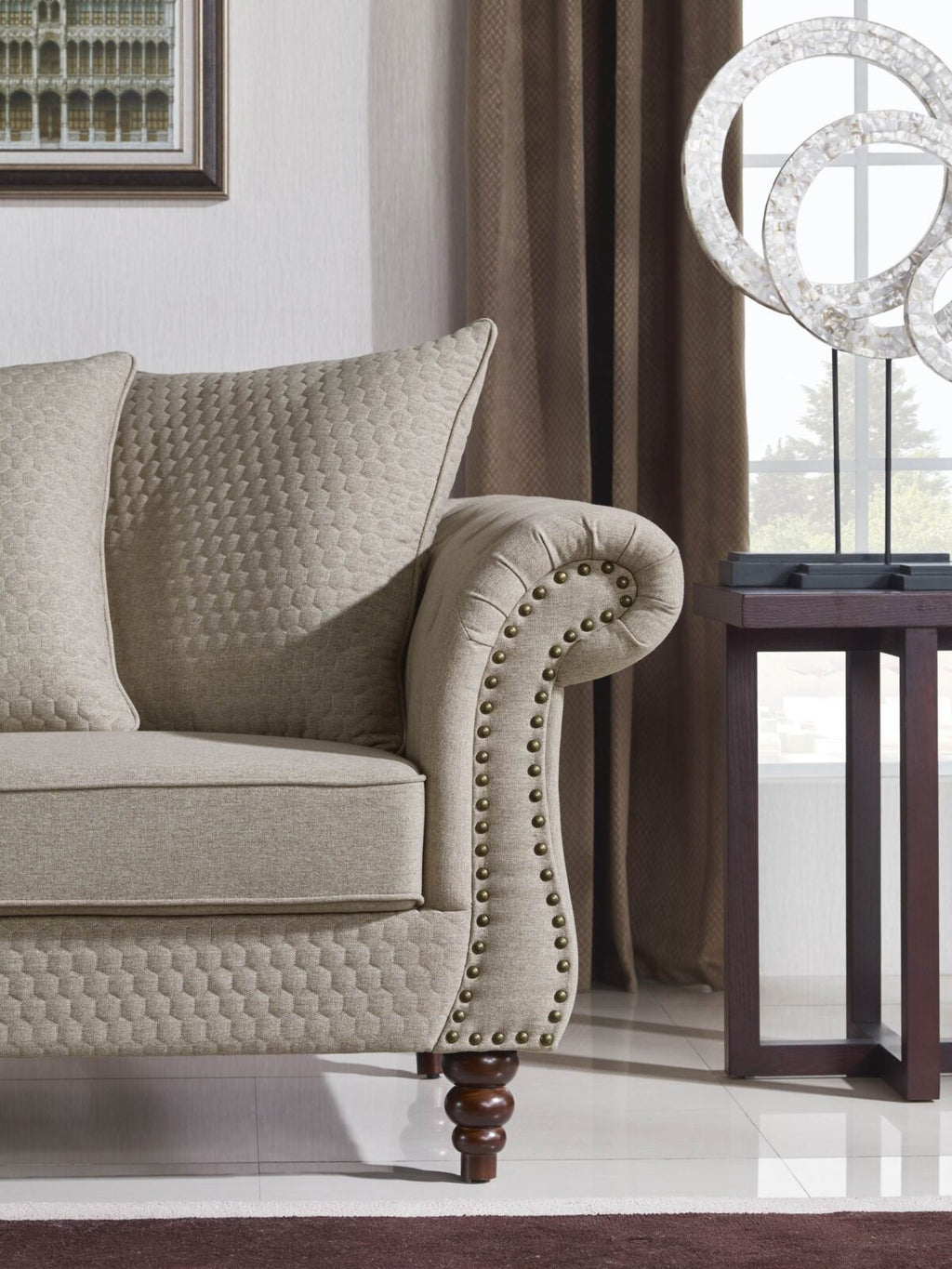 Tessa Designer Loveseat – Fabric Code # K06 Sand image 2