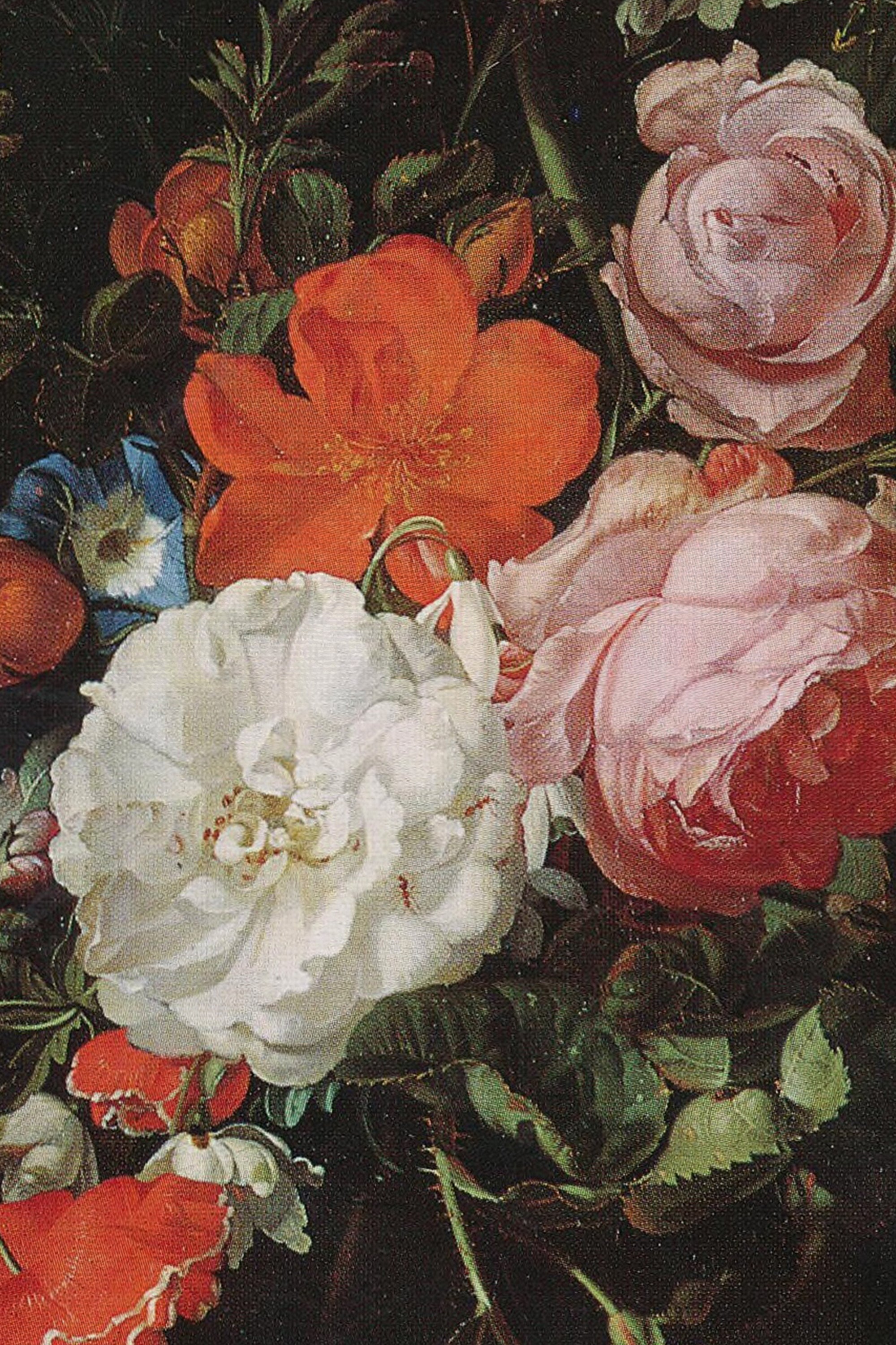 BOUQUET BAROQUE, Oeuvre sur toile rigide, encadré Vintage Argent