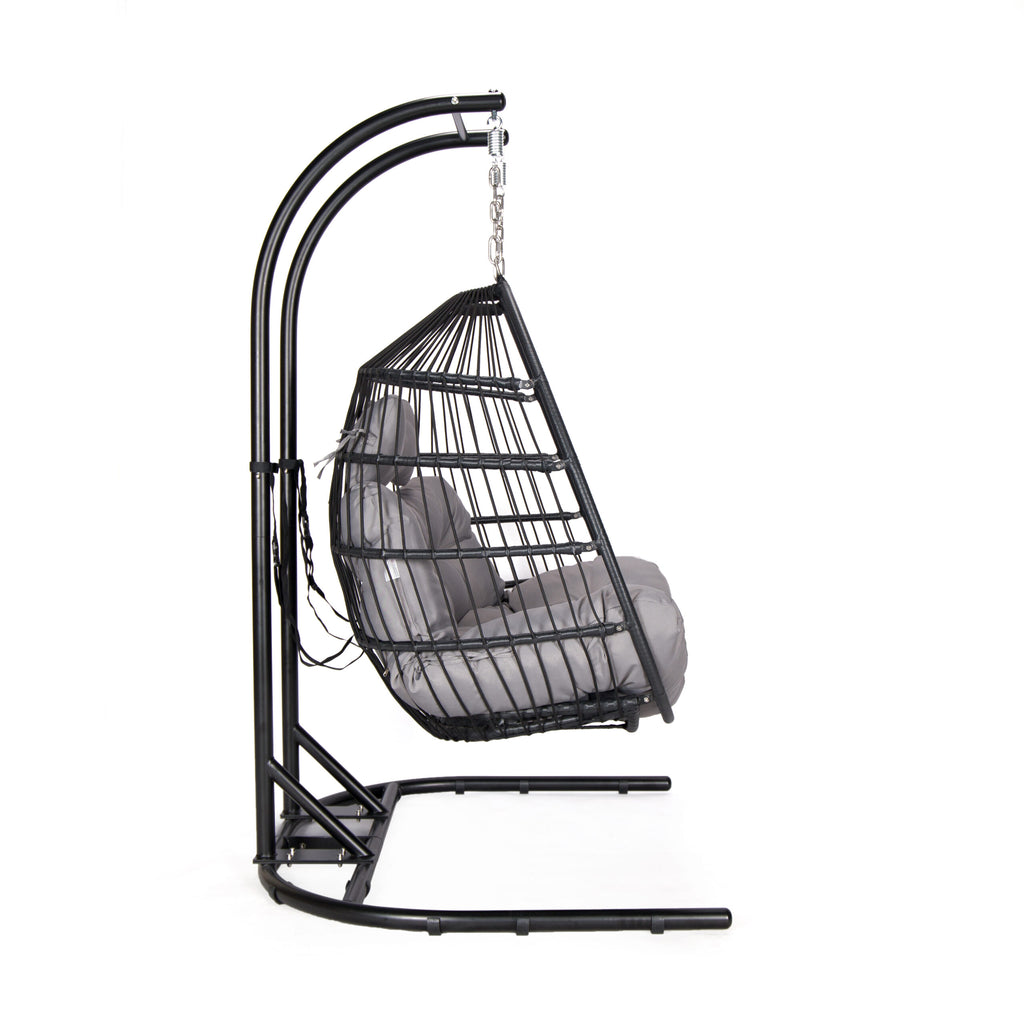 Double folding swing with dark grey cushion image 2