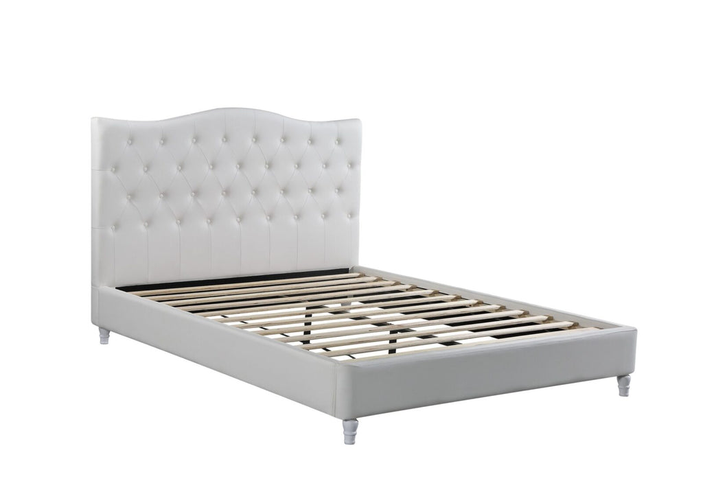 Lily – Upholstered Platform Bed (White)  single-double-queen-King-sizes image 0