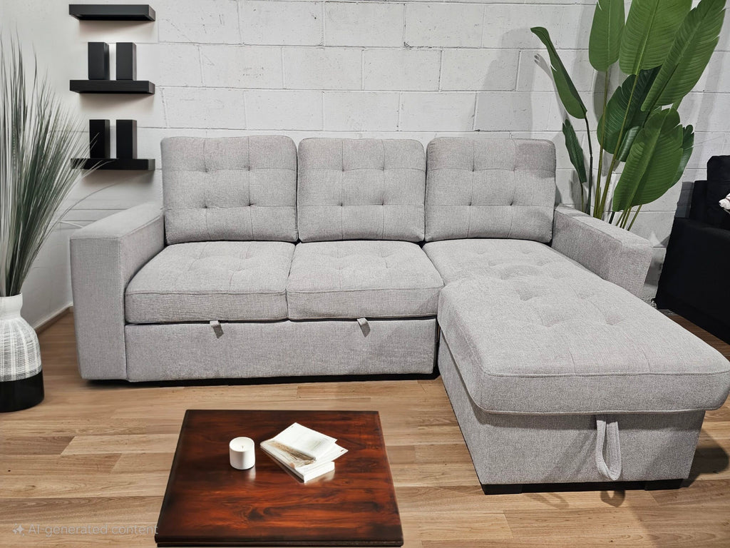 Roxy Sofa bed Sectional - Light Grey image 0