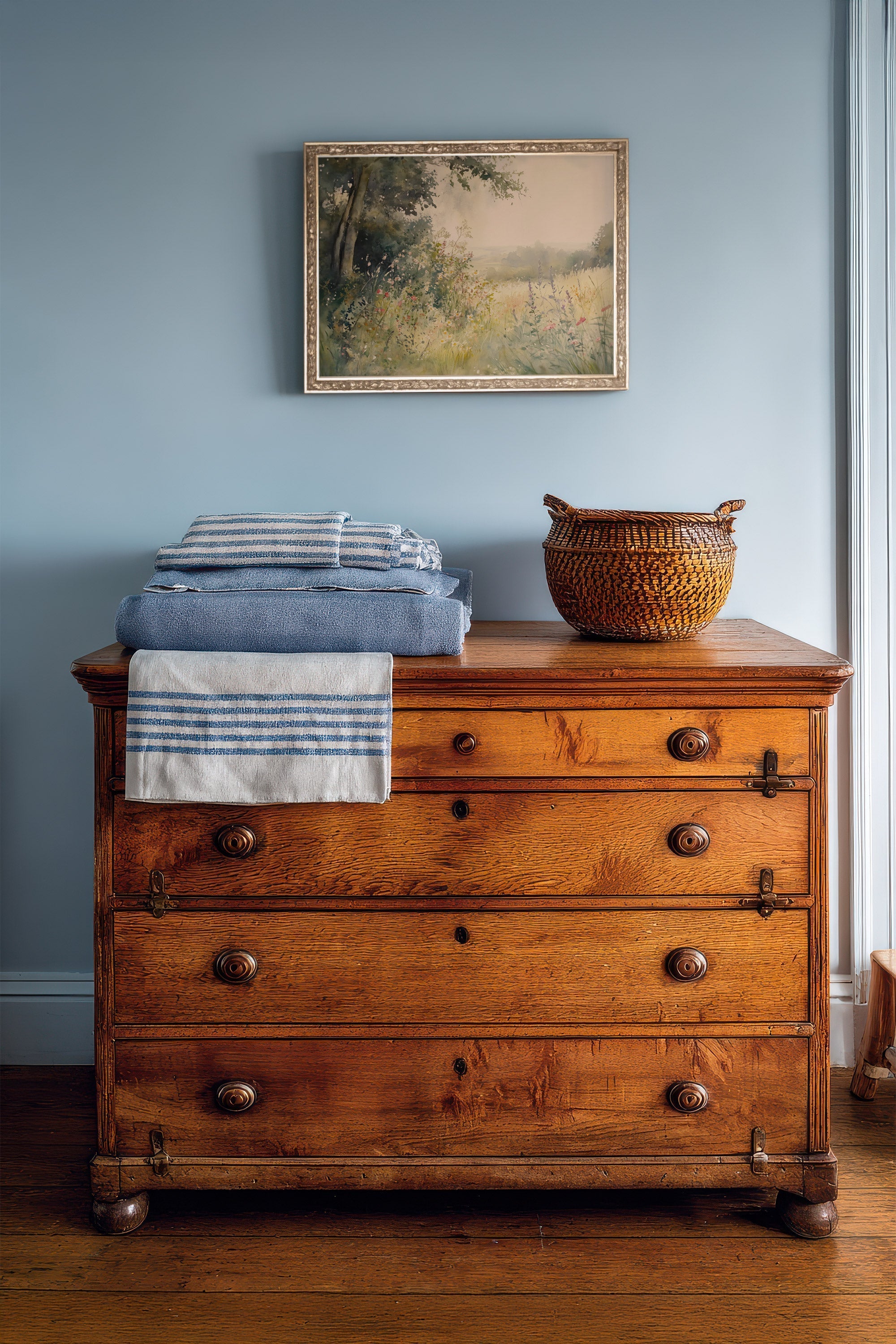 CLAIRIÈRE D’ÉTÉ, Oeuvre sur toile rigide, encadré Vintage Argent