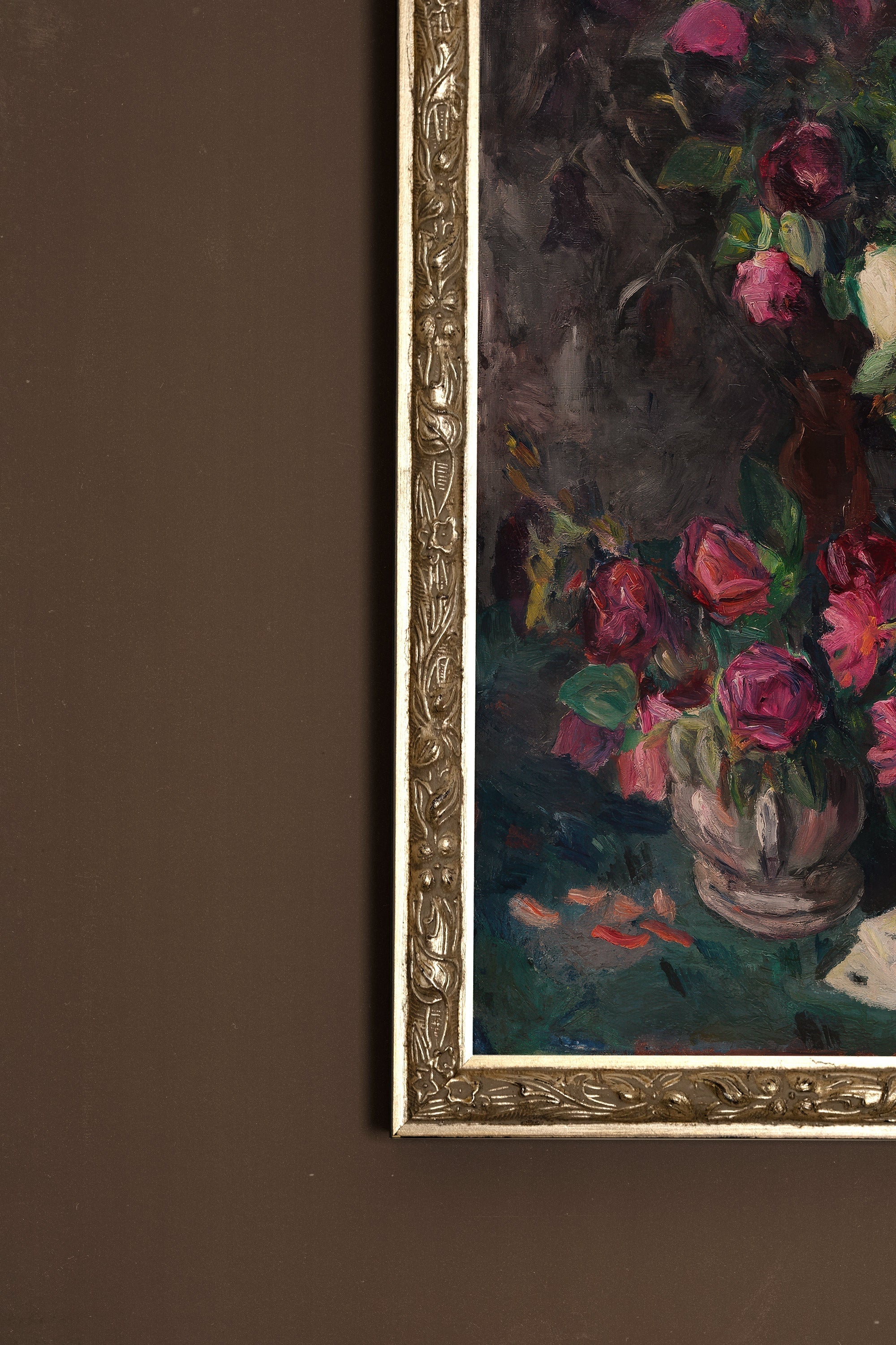 VELOURS D'ÉPOQUE, Oeuvre sur toile rigide, encadré Vintage Argent