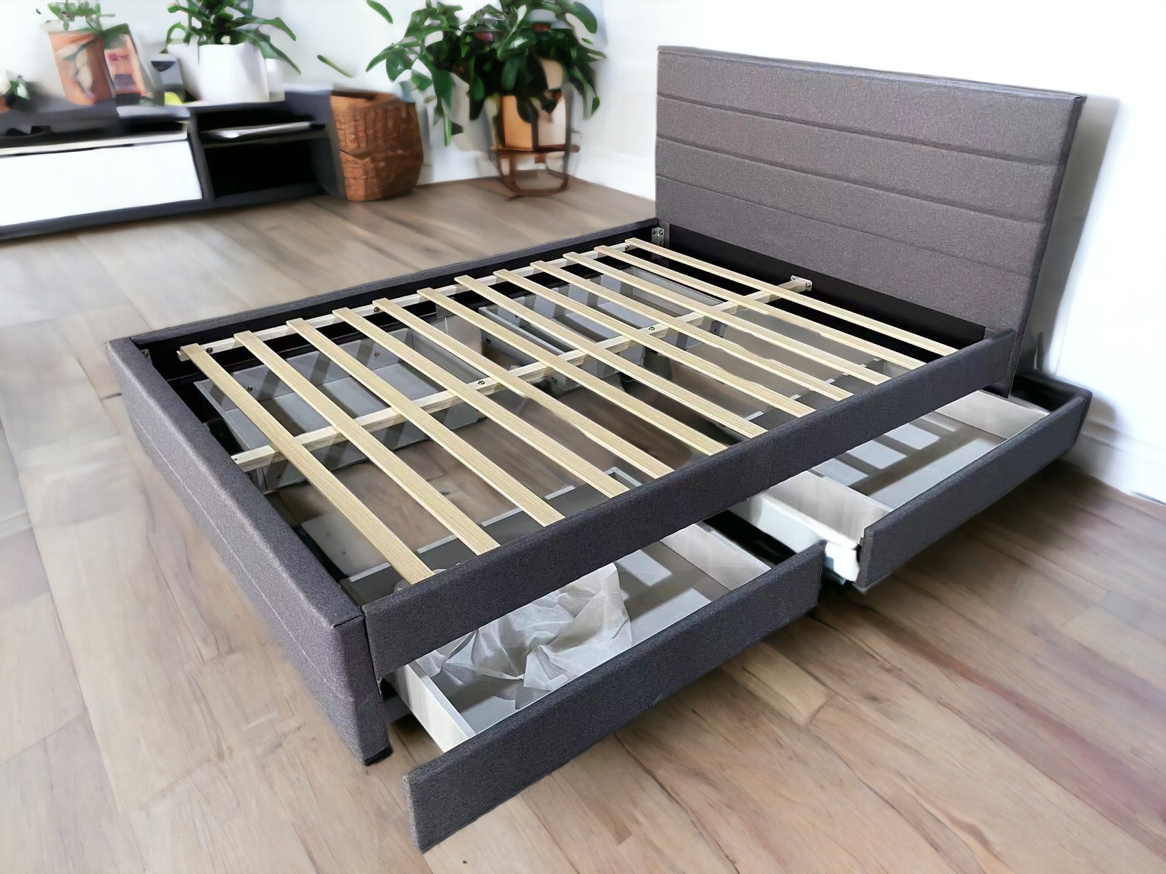 Rocco Grey Fabric  Storage Bed Frame image 0