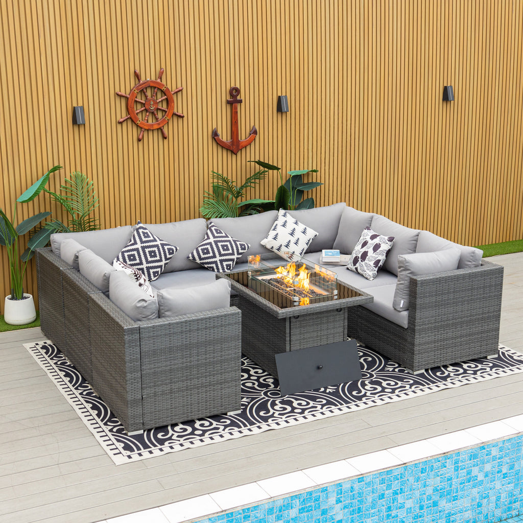 Luxe 7.5 ft x 10 ft Outdoor Patio Sectional – Modern Comfort for Your Backyard Oasis image 3