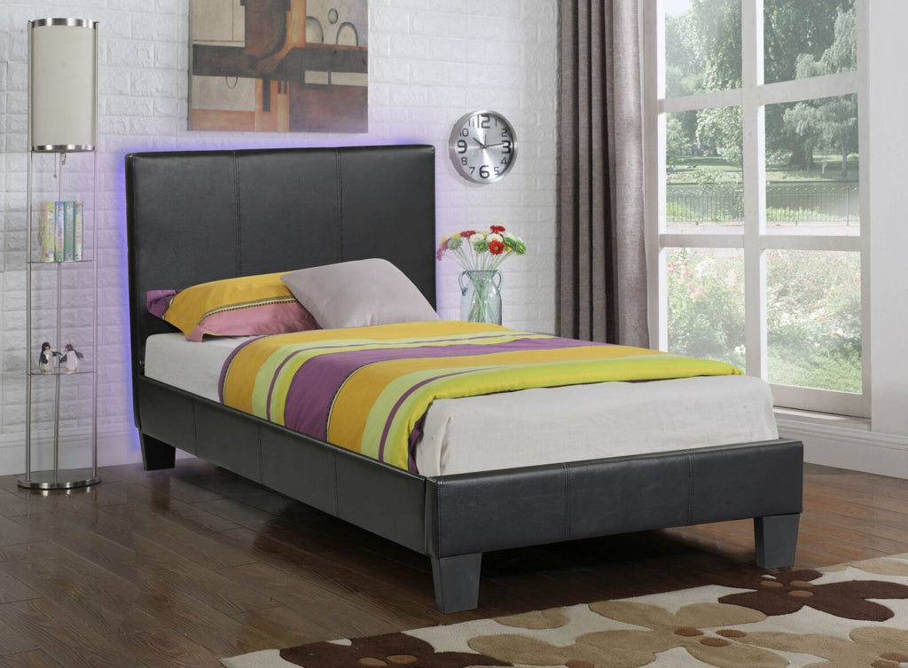 Leather– Upholstered Platform Bed, black #31 image 2