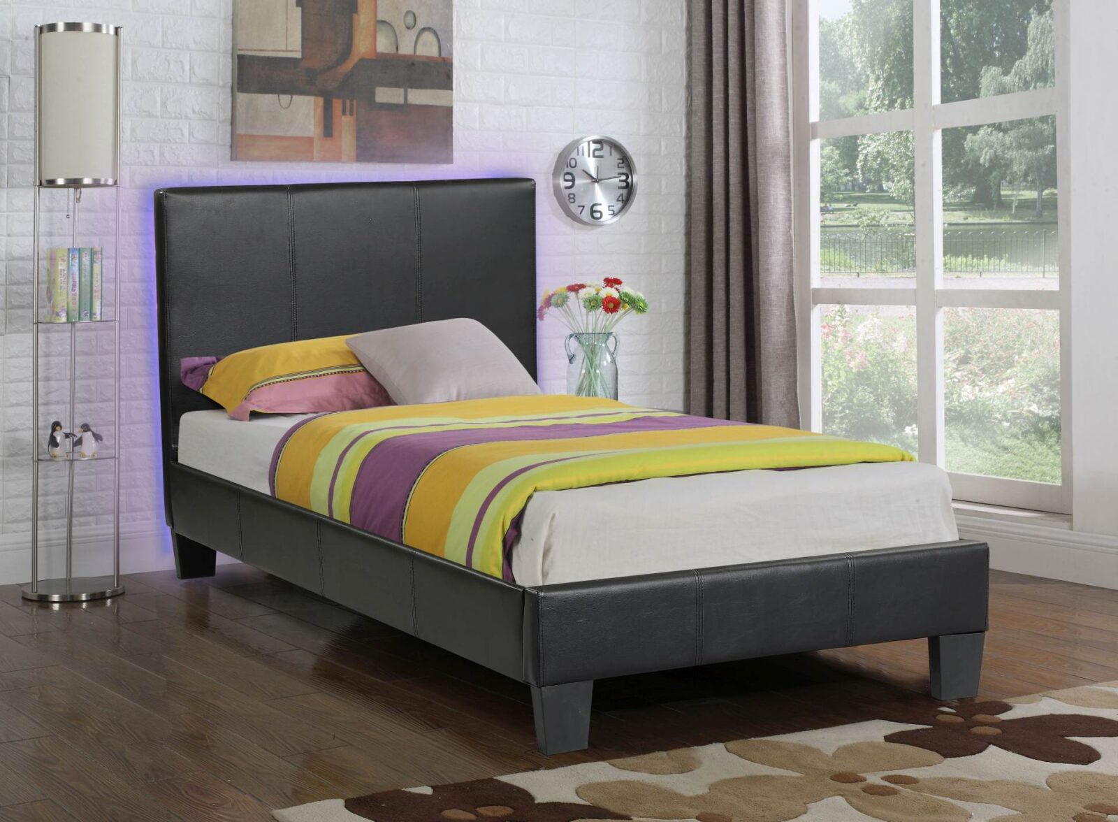 Leather– Upholstered Platform Bed, black #31 image 2