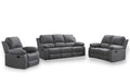 Wave Recliner Set in Grey Suede – 3-Seater, 2-Seater, and 1-Seater image 0