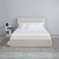 Havannah - Beige Velvet Fabric Hydraulic Lift Storage Bed Frame image 0
