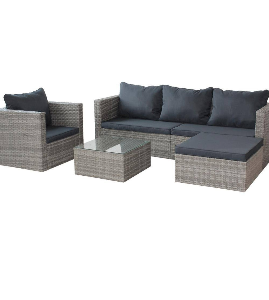Outdoor Rattan Wicker Patio Sofa Set – Cushioned Sectional Garden Furniture Set for Balcony, Deck, or Backyard image 0
