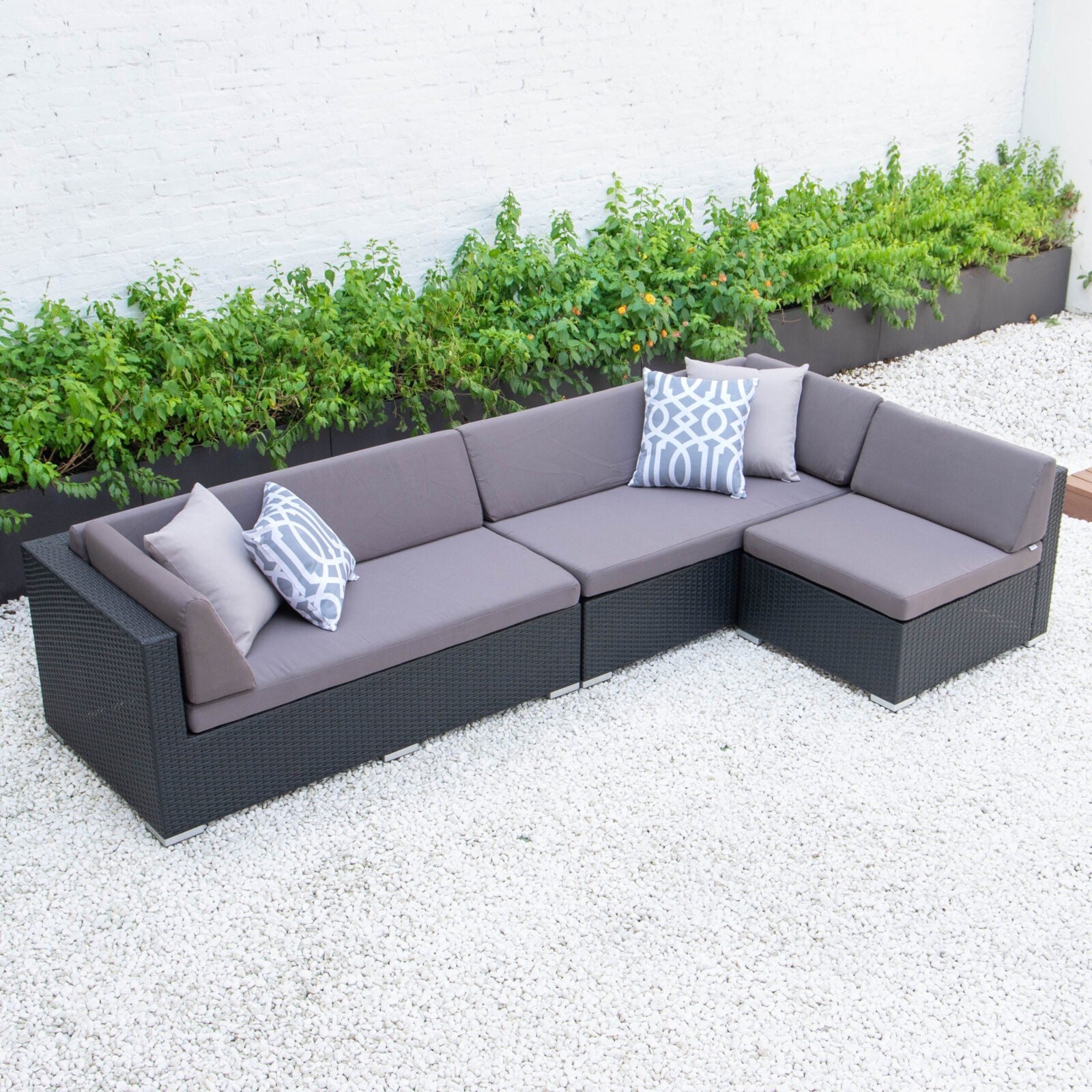Classic L sectional in dark grey cushions image 0