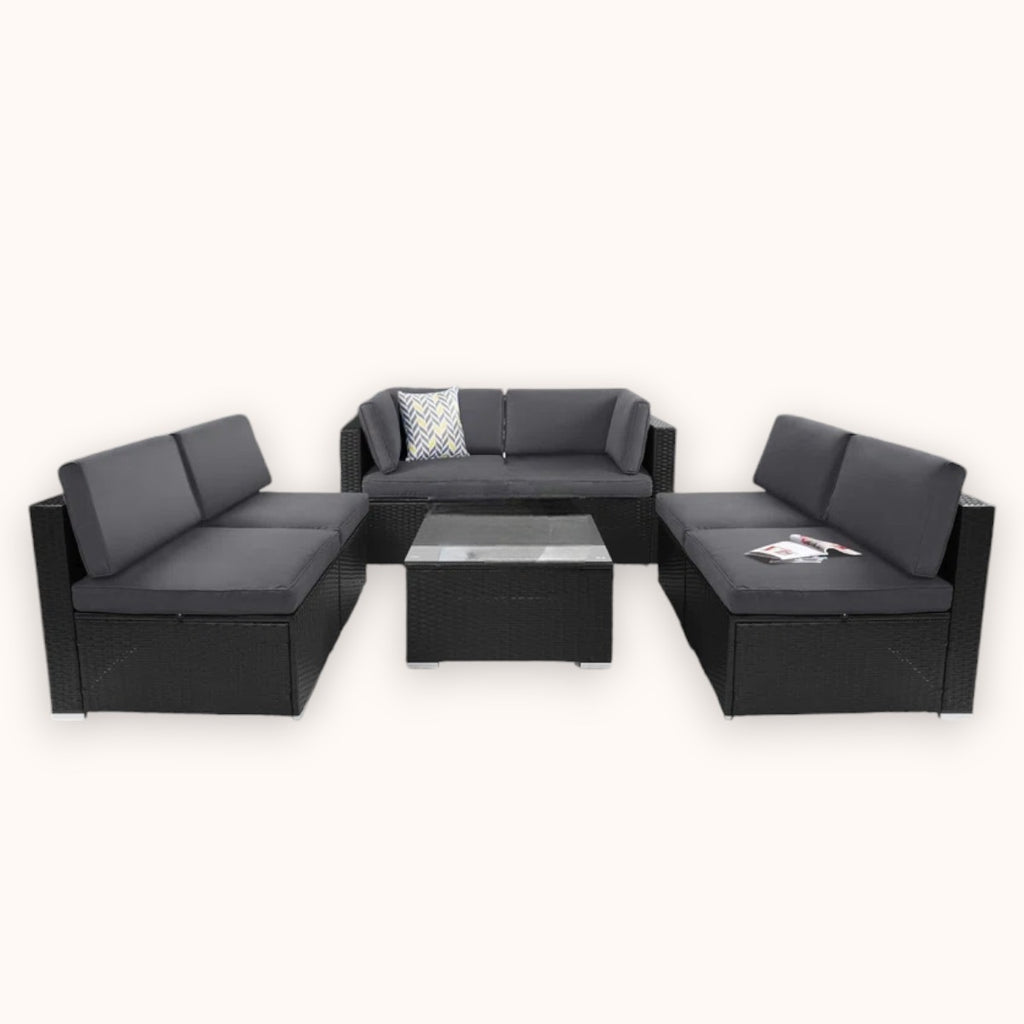 6 Seater Modular Patio Set with Coffee Table image 2