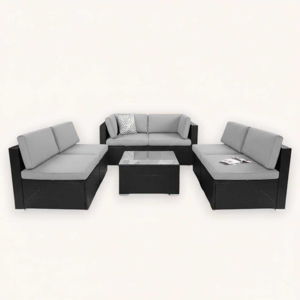 Isle 6 Seater Modular Patio Set with Coffee Table