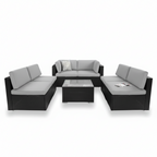 Isle 6 Seater Modular Patio Set with Coffee Table