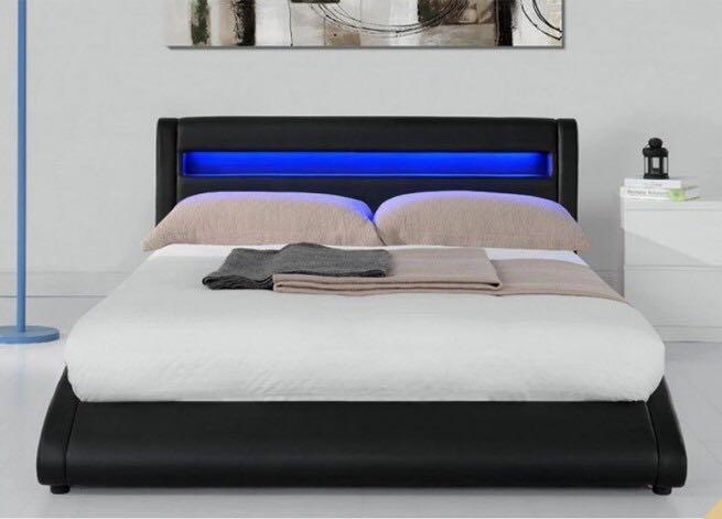 LED Luminous Bed Frame - Black image 1