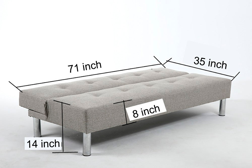 Futon - Sofa Bed - Fabric & Leather image 4