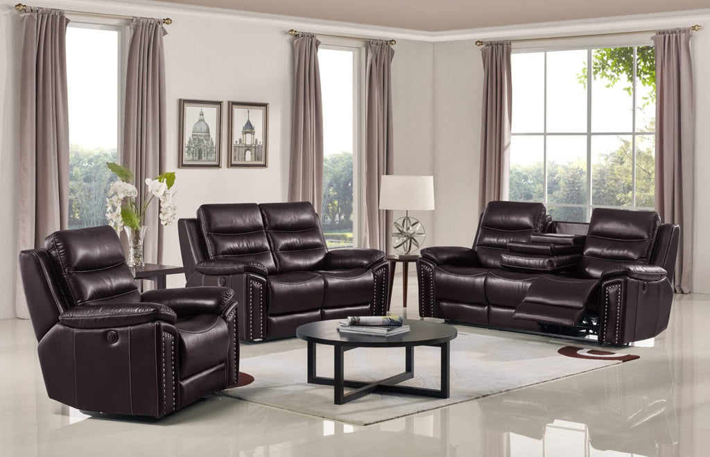Jetson Reclining Loveseat – Leather Air Code # G03 Brown image 1