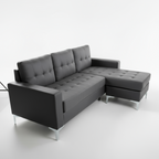 Mauritius Reversible Sectional with Storage Ottoman – Black image 1
