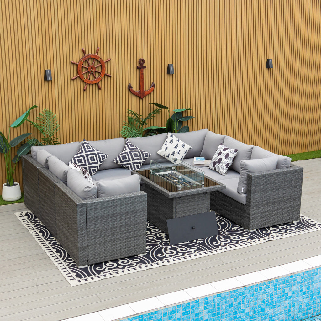 Luxe 7.5 ft x 10 ft Outdoor Patio Sectional – Modern Comfort for Your Backyard Oasis image 1