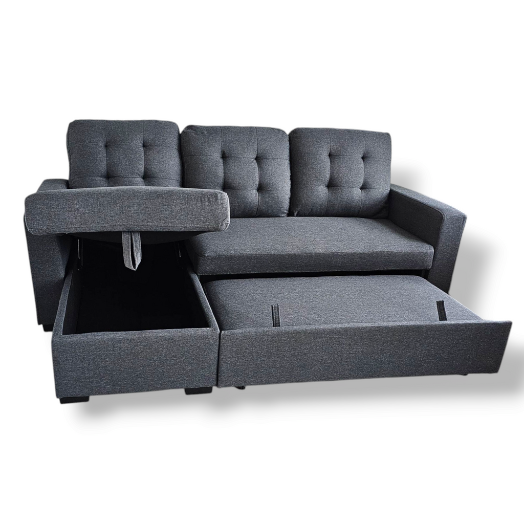 Hudson 3 Seater Sectional Sofabed - Dark grey image 2