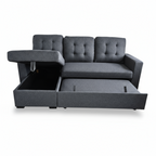 Hudson 3 Seater Sectional Sofabed - Dark grey image 2