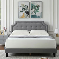 Halifax - Grey Linen Fabric Bed Frame image 0