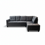 Langley sectional with storage  - Grey Velvet