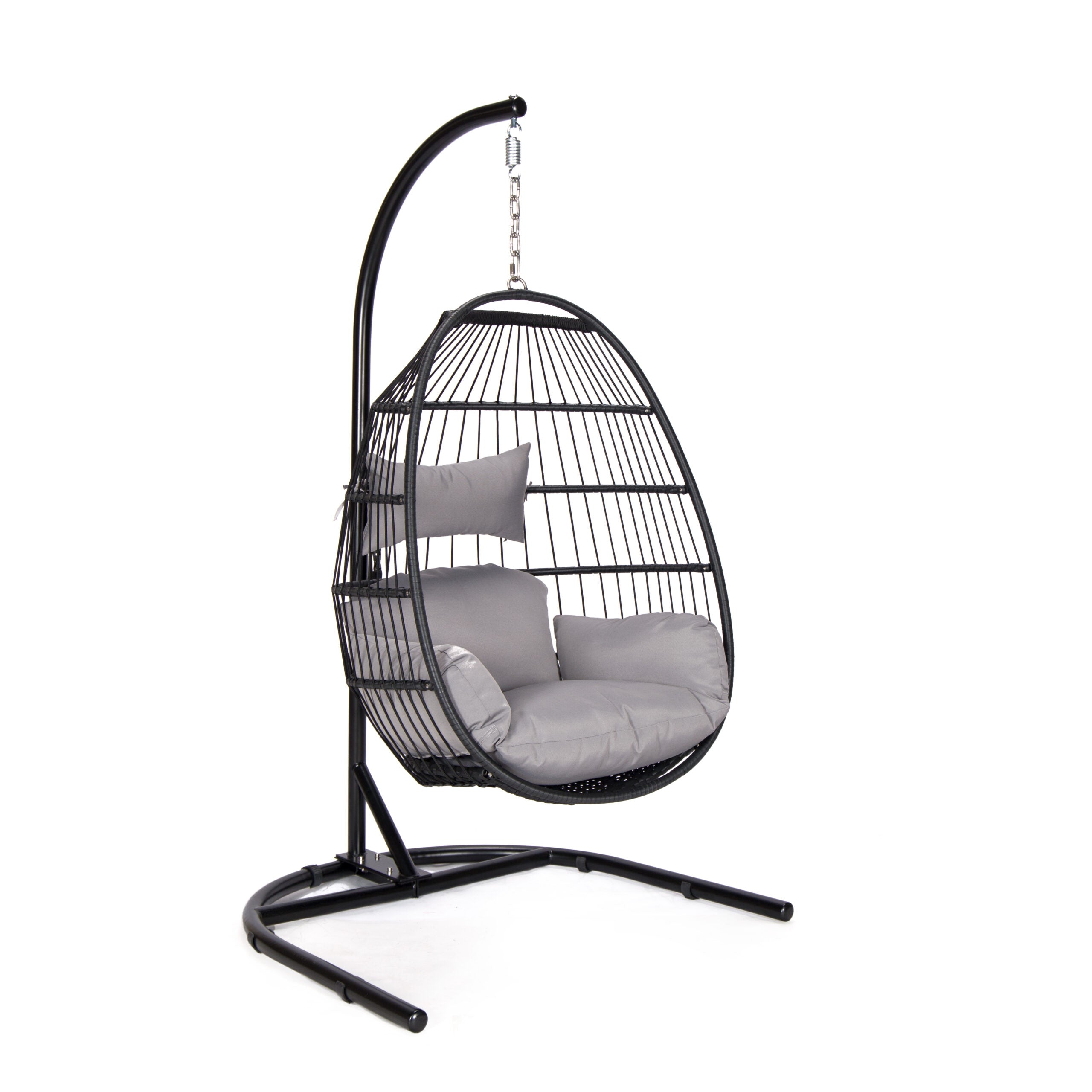 Folding Basket with Dark Grey Cushion image 0