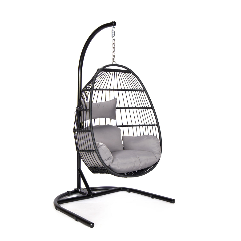 Folding Basket with Dark Grey Cushion image 0