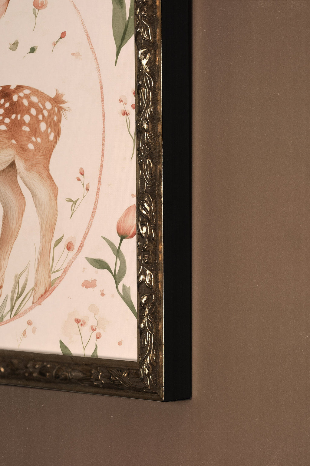 PETIT FAON, Oeuvre sur toile rigide, encadré Vintage Argent