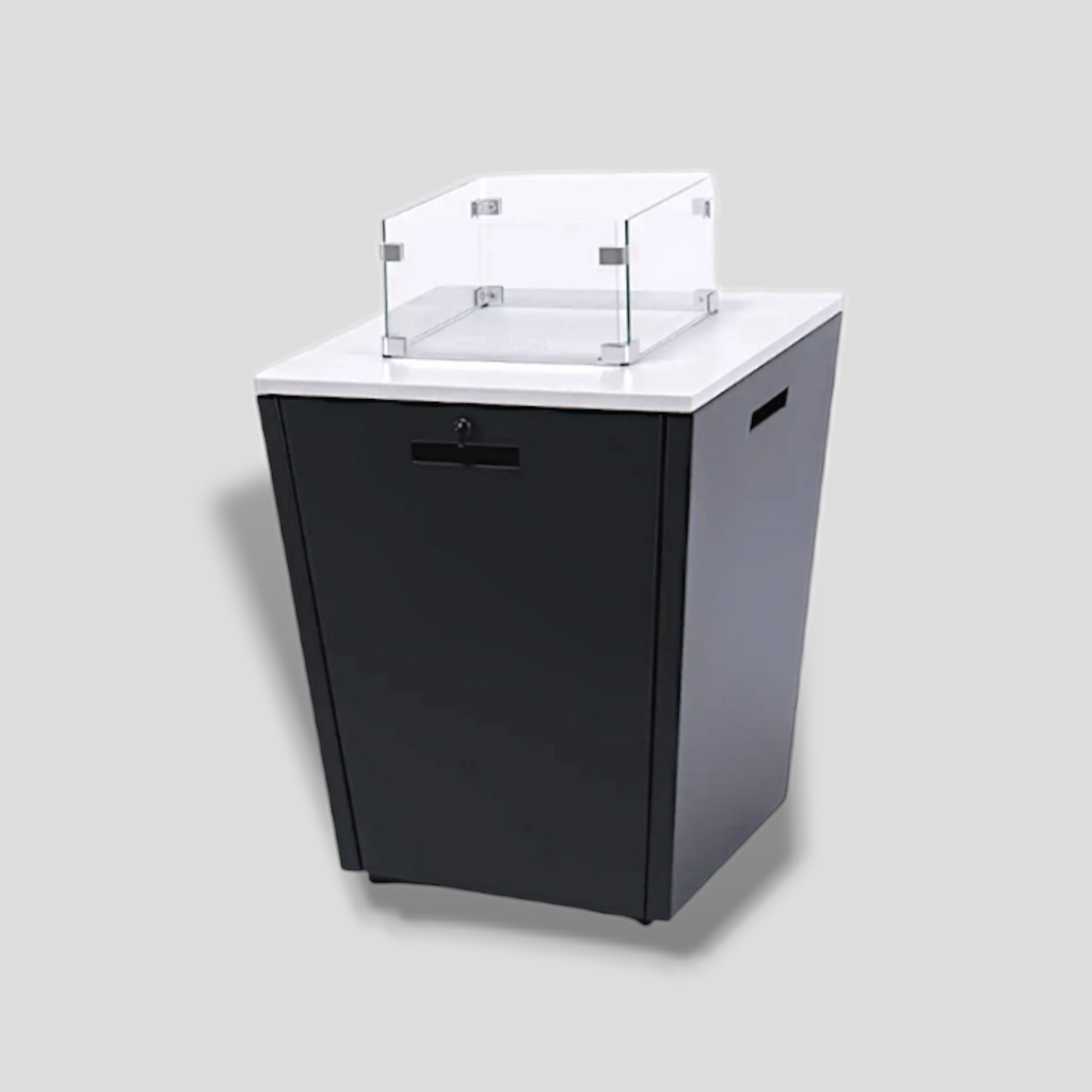 Compact Fire Table with Glass Wind Guard image 0