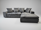 Sydney Sectional Couch/Sofa with Left or Right Chaise - Dark Grey image 1