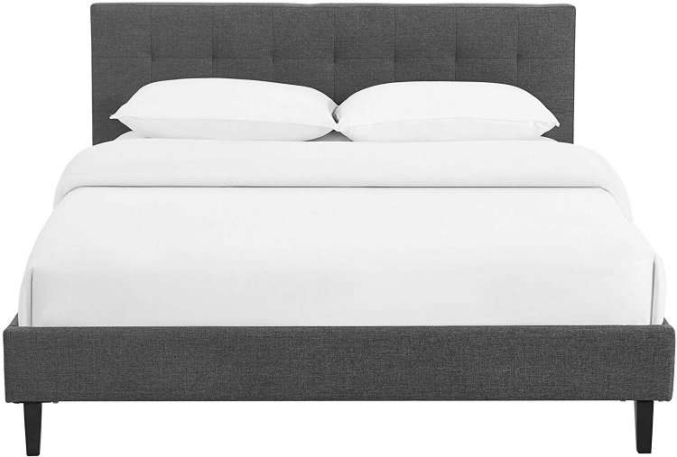 Olaia bed frame - Upholstered Charcoal grey - Double size image 4