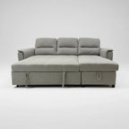 Mato Sectional Sofa Bed with Storage & Reversible Chaise - Light Grey image 1